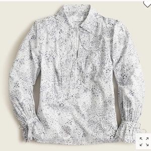 J. Crew Scalloped top in Liberty® Adelajda Stars Blue Blouse BD781